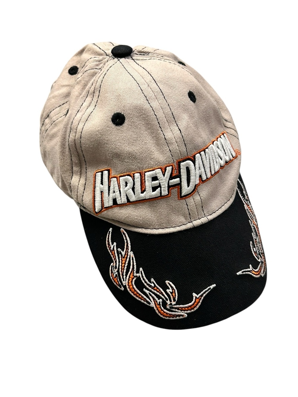 Harley-Davidson Toddlers Two-Tone Embroidered Flame Motorcycle Baseball Cap 2-4T